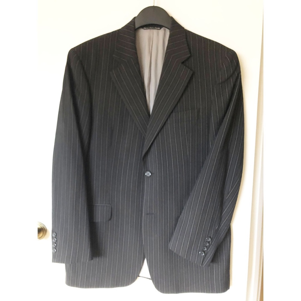 Stonehouse Black & Grey Blazer, 38R. Lightweight Italian Wool, Made in Canada